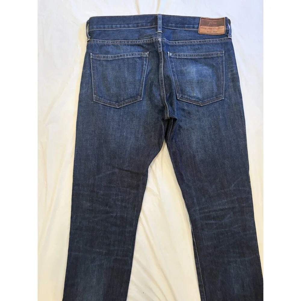 J. Crew 484 Jeans Men's 32x34 Blue Dark Wash Slim Fit Straight